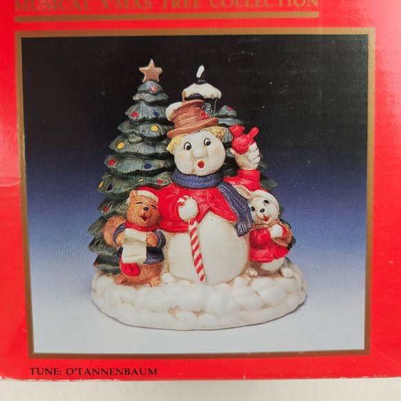 Vintage Share The Joy Christmas Holiday Tree Musical Carolers Wind Up Porcelain - Picture 3 of 10